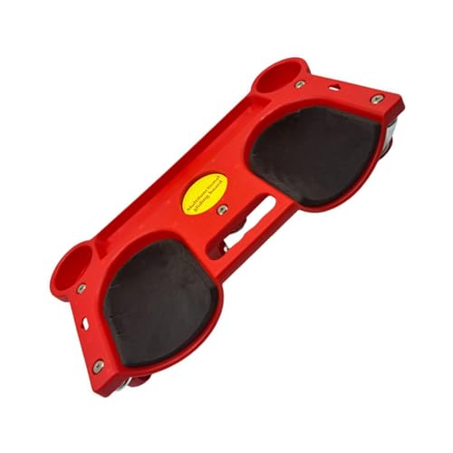 Heavy Duty Rotating Casters Wheel Kneeling Pad for Auto Repair and Flooring with Nonslip Surfaces and Extra Wide Design - color: red