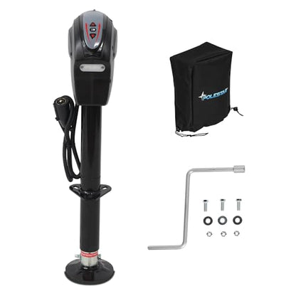 POLESTAR Electric Trailer Jack with Backlit Control Touch Panel, 5000lbs Electric Power A-Frame Tongue Jack with Waterproof Cover & LED Light for Travel Trailer Camper, RV, 12V DC 7-Way Plug - size: 5000lbs w/Control Touch Panel&7-way connector