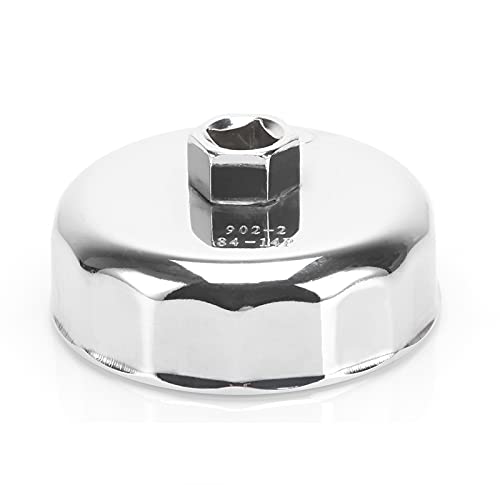 AUPREX 84mm 14 Flutes Oil Filter Wrench - Chrome Plated Steel - Universal Compatibility with Mercedes, Dodge, Jeep 3.0L Diesel Engines - size: For Mercedes