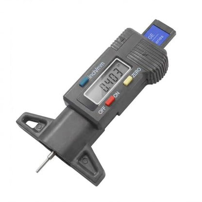 Car LCD Display Tire Tread Depth Gauge, 0.01mm Resolution Digital Car Tire Wear Checker with Inch/MM Conversion, Easy Read Auto Measuring Tool Accessories for Most Tires (Black) - color: Black