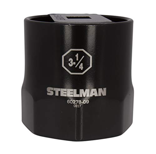 Steelman 3-1/4-Inch 8-Point Automotive Wheel Locknut Socket, 3/4-Inch Drive, Durable Steel, Corrosion-Resistant Black Powder Coating, Laser Etched Callouts - size: 3-1/4-inch x 3/4-inch