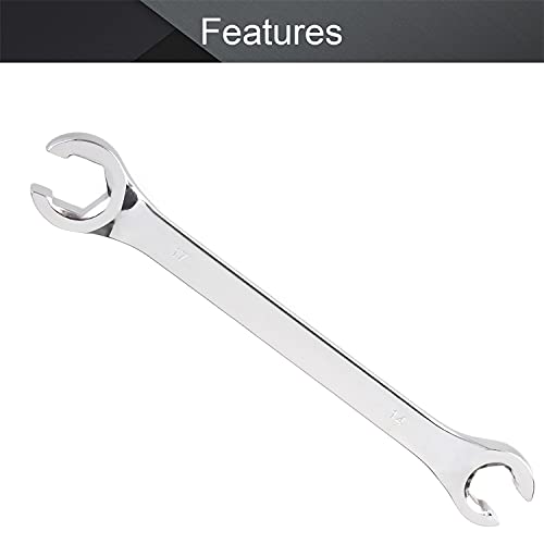 Utoolmart Flare Nut Wrench, 14mm x 17mm Metric Double Open End Wrench - color: 1pcs, size: 14x17mm