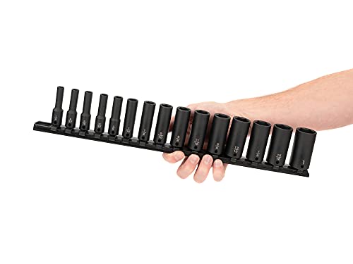 TEKTON 3/8 Inch Drive Impact Socket Set, 15-Piece | SID91105 - size: 15-Piece (1/4-1-Inch), style: Deep