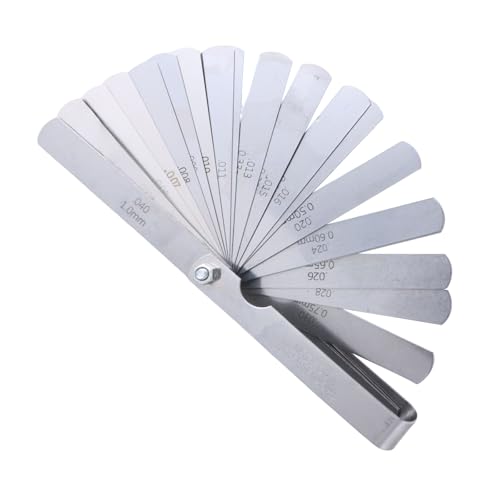 32 Pieces Feeler Gauges 0.001-0.04" (0.03-1.00mm) Tapered Feeler Gauge Set Stainless Steel Thickness Gauges