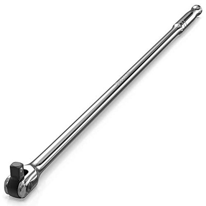 Olsa Tools Breaker Bar - 1/2-Inch Drive - 25" Length with 180° Flex Head - Spring-Loaded Ball - Heavy-Duty Cr-V Steel - Ideal for Automotive, Nuts, and Bolts - Part: 1276