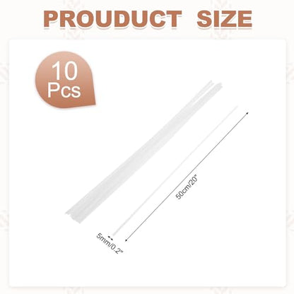 MECCANIXITY 20 Inch Plastic Welding Rods, Double Strand Round Sticks ABS Welding Rods for Plastic Welder Kayak Car Bumper Repair Pack of 10 2.5x5mm, White - color: White, size: 20 Inch