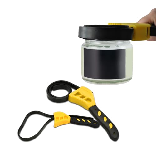 2PCS Oil Filter Wrench Set, Car Rubber Strap Wrenches, Adjustable Rubber Strap Wrench, 6in+ 8in Multifunctional Belt Wrench Fit for Mechanics Plumbers