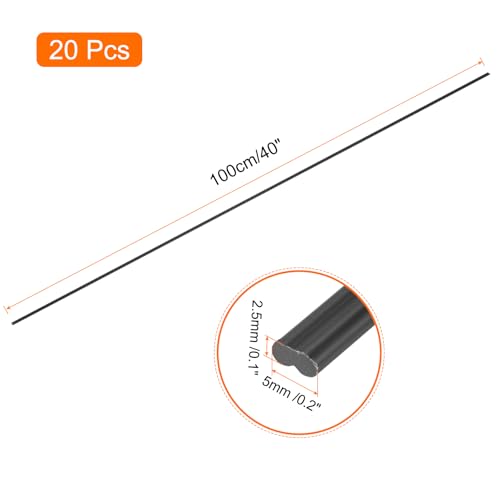 MECCANIXITY 20pcs 40 Inch Plastic Welding Rods ABS Welding Strips Welder Rods for Plastic Welder, Car Bumper, Kayak Repair, Black - color: Black, size: 40 Inch