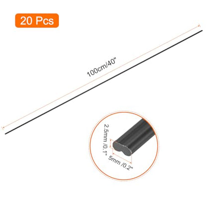 MECCANIXITY 20pcs 40 Inch Plastic Welding Rods ABS Welding Strips Welder Rods for Plastic Welder, Car Bumper, Kayak Repair, Black - color: Black, size: 40 Inch