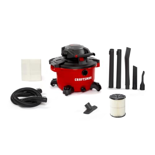 CRAFTSMAN CMXEVBE17606 12 Gal. 6.0 Peak HP Wet Dry Vac with Detach Blower | Portable Shop Vacuum Wet and Dry with Filter, Dust Bag, Hose and Attachments for Garage, Outdoor Cleaning - size: 12 Gallon 6.0 Peak Hp With Dust Bag