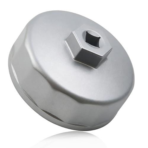 Oil Filter Wrench, Heavy Duty Aluminum 74mm 14-Flute Oil Filter Cap Removal Tool, Compatible with Mercedes Benz, Audi, VW, Porsche, Audi, Mazda, Sprinter Select Mobil1, Bosch, Mahle
