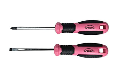 Apollo Tools 65 Piece Essential Tool Set with Sockets and Most-Used Tools for Do it Yourself Repairs and Maintenance Pink Ribbon - Pink - DT0001P - color: Pink, size: 65-Piece