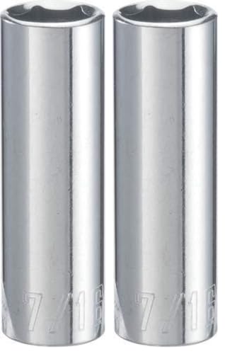 CRAFTSMAN Deep Socket, SAE, 1/4-Inch Drive, 7/16-Inch, 6-Point (CMMT43578) (Pack of 2) - size: 7/16 Inch (Pack of 2)