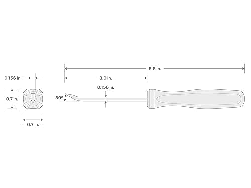 TEKTON 5/32 Inch x 6-1/2 Inch 30-Degree Mini Pry Bar | LRD82100 | Made in USA - size: 5/32 Inch 30-Degree