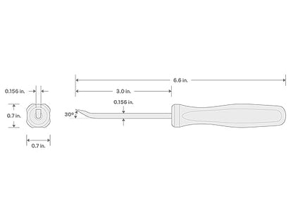 TEKTON 5/32 Inch x 6-1/2 Inch 30-Degree Mini Pry Bar | LRD82100 | Made in USA - size: 5/32 Inch 30-Degree