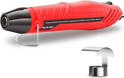 LDK Heat Gun for Crafting, Mini Dual Temp Hot Air Gun Tool | with Reflector Nozzle for Epoxy Resin, Shrink Wrapping, Vinyl Wrap, Embossing, Electronics, Candle Making, Phone Repair & DIY - color: Red