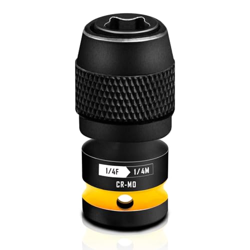 BLACKROBOT Quick Release Impact Bit Holders 1/4-Inch Square Drive to 1/4-Inch Hex Socket Adapter, CR-MO Steel, Yellow - size: 1/4 Impact Bit Holder-1
