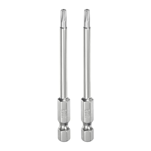 HARFINGTON 2pcs T15 Security Torx Bit 1/4" Hex Shank 3" Long S2 Steel Magnetic Tamper Resistant Star Bits Screwdriver Torx Head with Hole for Driver Drill Bits Remove Fastening Screws - size: T15