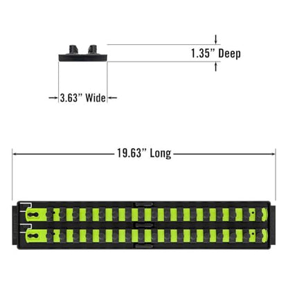 Ernst Manufacturing 8463HV Socket Boss, Premium 2-Rail, 1/2-Inch-Drive Socket Organizer, 18-Inch, High-Visibility - color: Hi-viz, size: 1/2"