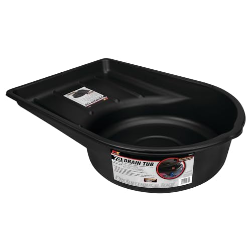 Performance Tool W4072 Black Extra Large Portable 7.5 Gallon Oil Drain Pan, (28.4 L) - style: 7.5 Gallon Plastic Oil Drain Pan
