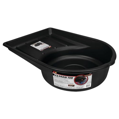 Performance Tool W4072 Black Extra Large Portable 7.5 Gallon Oil Drain Pan, (28.4 L) - style: 7.5 Gallon Plastic Oil Drain Pan