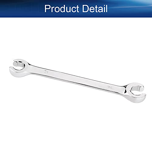 Auniwaig Flare Nut Wrench 12mm x 14mm, Metric, Polished Chrome Plated for Removing or Replacing Nuts on Fuel, Brake or Air Conditioning Lines - size: 12x14mm