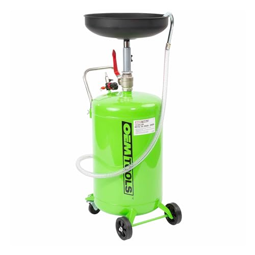 OEMTOOLS 87042 18 Gallon Portable Oil Lift Drain, Waste Oil Drain with Steel Waste Oil Container, Oil Changing, Oil Dolly for Motor Oil Drain, Funnel Drain - style: 18 Gallon Oil Drain