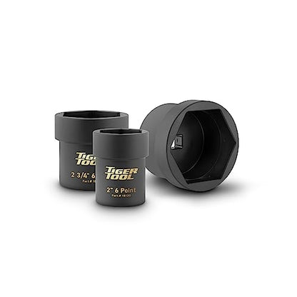 Tiger Tool 6-Point Axle Nut Socket Set for Commercial Trucks, Compatible with Class 6 – 8 Semi Trucks, Heavy Duty Transportation Trucks and Equipment, 18200