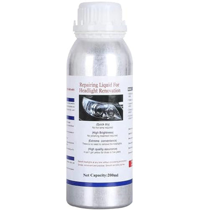 200ml Car Headlight Restoration Liquid, Headlight Restoration Kit Refill Bottle, Auto Headlight Anti-Scratch Lens Repair Fluid, Headlight Polish Cleaner for Restoring Dull Yellow Headlamp - size: M