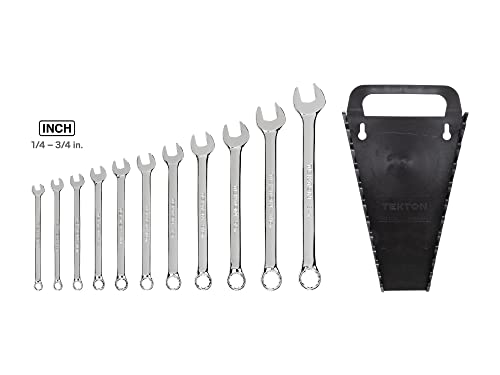 TEKTON Combination Wrench Set, 11-Piece (1/4-3/4 in.) - Holder | WCB91101 - size: 11-pc. (1/4-3/4 in.), style: Holder