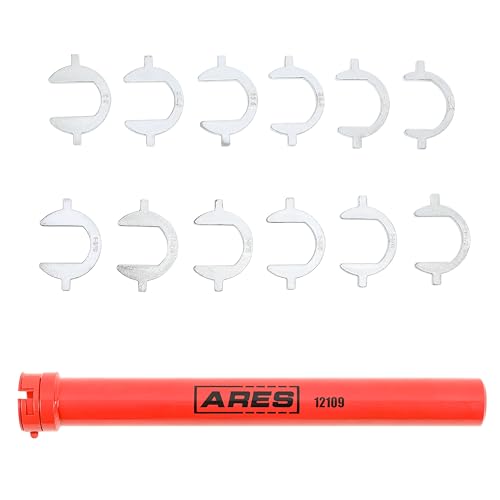ARES 12109 – 13 Piece Master Inner Tie Rod Tool Set – Includes 12 Chrome Moly Crowfoot Wrench Adapters – Service Inner Tie Rods Without Removing Rack and Pinion – Includes Storage Case - size: 13 Piece Master Inner Tie Rod Tool Set