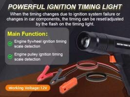 DUOYI Timing Light Automotive Engine Timing Lights 12V Ignition Timing Light with Strobe Lamp Inductive Timing Tool Kit Reverse Polarity/Overload Protection Ignition Timing Tool with 10ft Test Lead