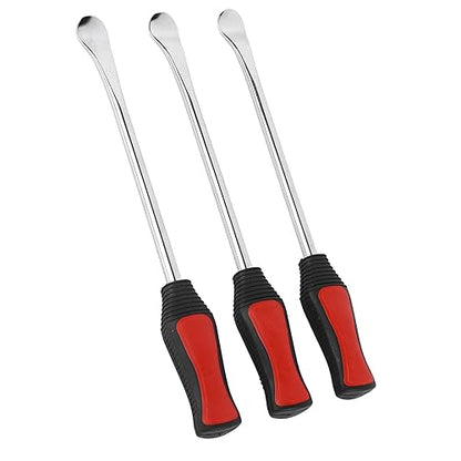 Motorcycle Bikes Tire Spoon Lever Kit, Protective Cover Valve Cores, Steel Spoon Set for Tire Changing Removal, Good Steel Polyurethane