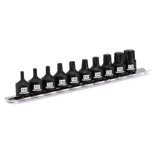 MIXPOWER 10 Pieces 3/8" Drive Impact Torx Bit Sockets,T25-T70,Cr-Mo Impact Grade,Solid One Piece Construction