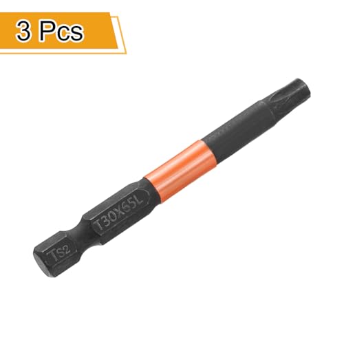 HARFINGTON 3pcs T30 Torx Head Screwdriver Bit 2.56" (65mm) Long 1/4" Hex Shank Magnetic No Hole Tamper Proof 6 Point Star Screw Driver Drill Bits Phosphate S2 Steel Industrial Power Tools - size: T30