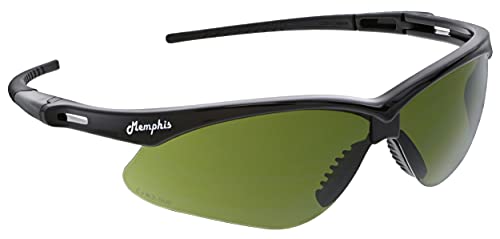 MCR Safety Glasses MP1130 Green Filter 3.0 Hydrofilic Polycarbonate Lenses with UV Protection, Antifog & Scratch Resistant Coating, Black Frame, 1-Pair - color: Green Filter 3.0, size: One Size