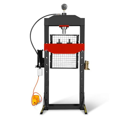 MechMaxx 20 Ton H-Frame Air/Hydraulic Shop Press with Press Pin Kit, Fully Welded Steel Frame, Safety Guard, Foot Pedal Control, HSP20