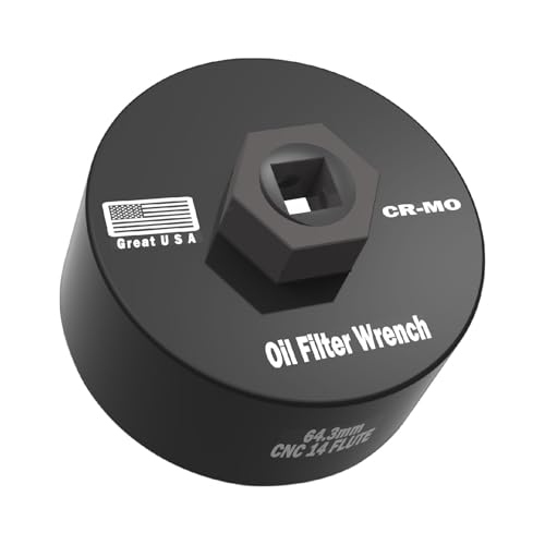Oil Filter Wrench 64mm socket for toyota Camry Lexus Tacoma Tundra 4Runner RAV4 Corolla Highlander Prius oil filter removal tool - color: Black, size: 64.3mm