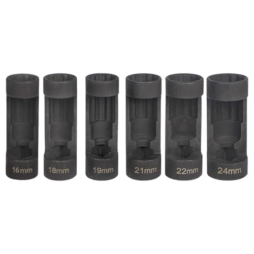 Shock Absorber Removal Strut Socket Set Suspension Nut Socket Kit Made from Steel Useful for Strut Nut Disassembly Suitable for Car Repair DIY, 6 Pieces - color: 6 Pieces