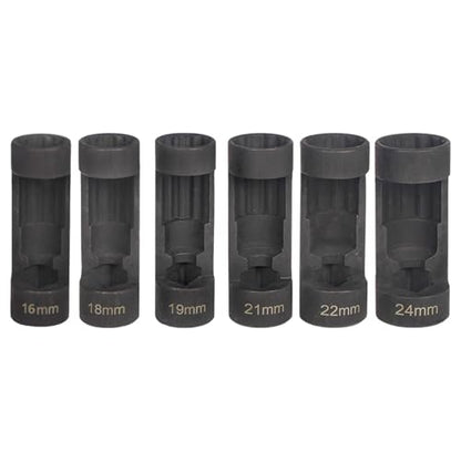 Shock Absorber Removal Strut Socket Set Suspension Nut Socket Kit Made from Steel Useful for Strut Nut Disassembly Suitable for Car Repair DIY, 6 Pieces - color: 6 Pieces