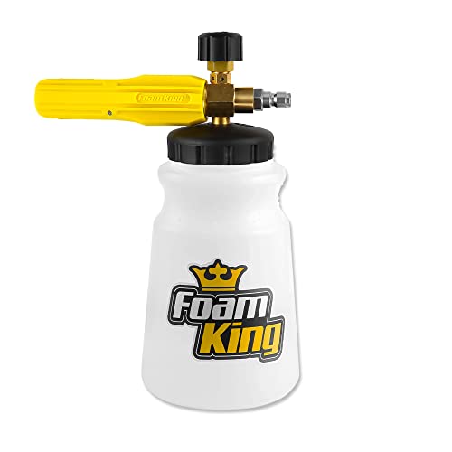 Clean Car USA Foam King Foam Cannon for Pressure Washer, Car Wash Soap Sprayer with 1/4" Quick Connector, Wide-Neck Bottle, Adjustable Snow Foam Blaster for Auto Detailing, Trucks, Motorcycles & More - color: Foam Cannon (For Pressure Washer)