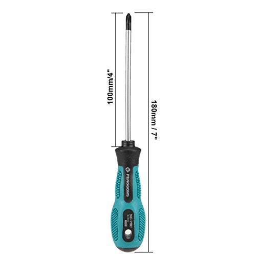 uxcell #0 Phillips Screwdriver 4 Inch Round Shaft Non Slip Comfortable Handle - size: PH0 x 4"