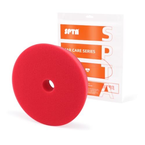 Red T10 Ultra-Fine Finishing Foam Polishing Pads, SPTA 1Pcs 5.5 Inch Face for 5 Inch 125mm Backing Plate Compound Buffing Sponge Pads for Car Buffer Polisher Compounding, Polishing and Waxing- FPBFS5R - color: 1pc Red T10 Ultra-fine Finishing Pad, size: 5