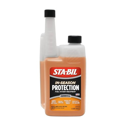 STA-BIL In-Season Protection Fuel System Treatment & Injector Cleaner, 32oz | Treats 160 gallons. Cleans fuel systems and injectors while helping protect against corrosion and ethanol damage. - size: 32 Fl Oz (Pack of 1)