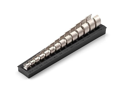 TEKTON 3/8 Inch Drive Flare Nut Crowfoot Wrench Set, 14-Piece | WCF92120 - size: 14-Piece (5/16-1-1/16 in.), style: Wrenches with Rack Storage