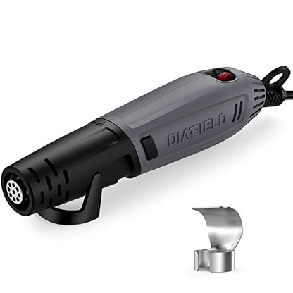 DIAFIELD Mini Heat Gun, 2 Temp Setting 302℉-842℉ Fast Heat Hot Air Gun Tool with Reflector Nozzle and 5.9Ft Cable Overload Protection for Epoxy Resin, Craft, Embossing, Shrink Wrapping & DIY - size: Mini Size