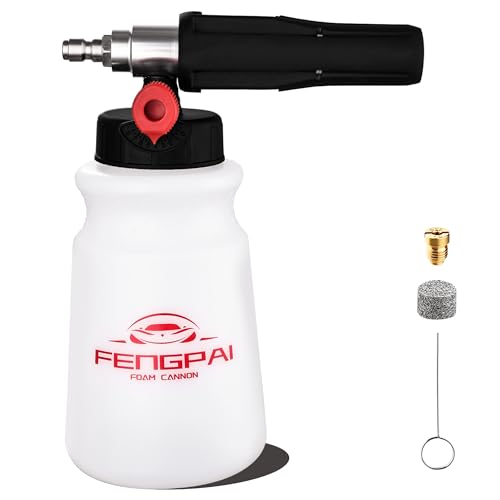 FENG PAI Foam Cannon for Pressure Washer, Car Wash Snow Foam Cannon Lance Pressure Washer Soap Dispenser with Adjustable Thick Foam, 1/4 Quick Connector, 1L - color: Foam Cannon Kits