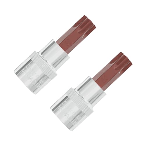 2PCS 3/8" Drive T50 Torx Bit Socket, S2 Steel Bits, Heat Treated CR-V Steel Star Sockets 1.9" Length - size: T50