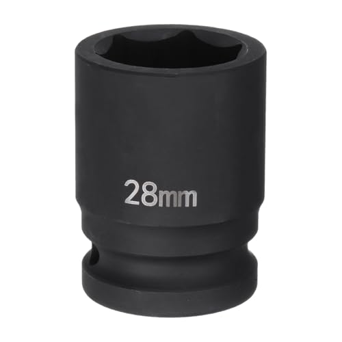 HARFINGTON 6-Point Impact Socket 3/4" Drive 28mm Metric 40Cr Alloy Steel Spindle Axle Nut Impact Socket - size: 28mm