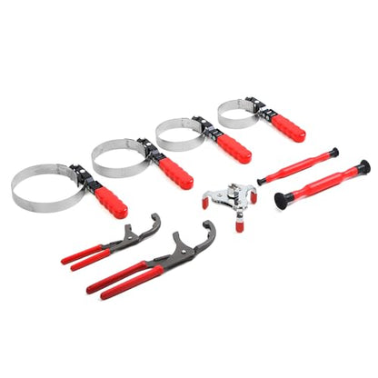 7PCS Oil Filter Wrench Set, Oil Filter Removal Tool with 2-3/4" - 5-1/4", 9" & 12" Adjustable Oil Filter Pliers and Adjustable 3-Jaw Oil Filter Wrench